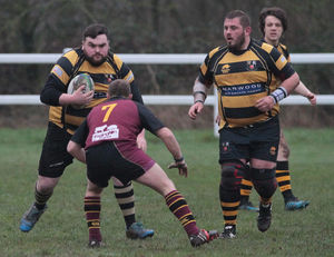 Action from Hornets’ Midlands 3 West (North) victory against Willenhall   Pic: John Cutts