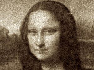 Supporting image for story: This image of Mona Lisa was created by a million E.coli bacteria