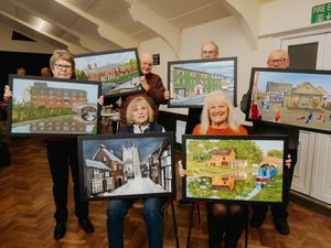 Supporting image for story: Market Drayton Art Club brings town's heritage to life with beautiful paintings for the Beacon Community Centre