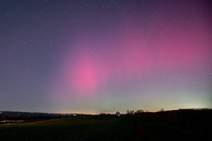 From the twitter account of Alex Murison of the northern lights over Shropsire. Photo credit: Alex Murison