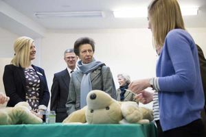 The princess observes a clinical skills class at Harper Adams, led by veterinary nursing teaching assistant Lucy Evans, left.