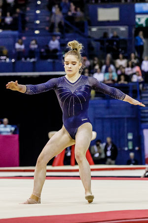 Alice Kinsella at the 2018 Gymnastics World Cup, held at Arena Birmingham. Pic: Chris Bowley
