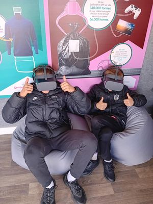 Enjoying the VR tour at Staffs County Show