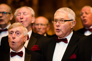 David Barnett, front right, singing with Newport Male Voice Choir