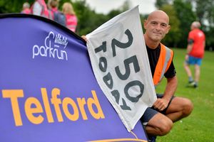 Clocking up his 250th parkrun is Paul Waters, from Little Dawley