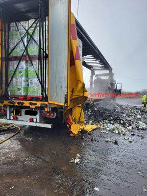 The scene of the lorry fire. Photo: Leominster Fire Station.