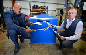 Managing director Anthony Chisolm and commercial director Stuart Hill are pictured with one of the bins