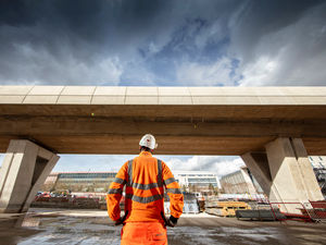 Supporting image for story: First completed sections of HS2 Curzon Street station viaduct revealed