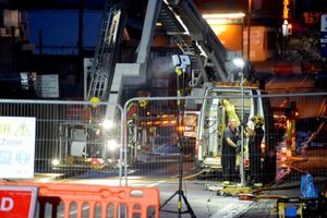 Around 50 firefighters were tackling the fire at its peak