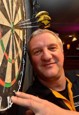 London calling - Wayne Jones takes on Dean Winstanley at the Alexandra Palace in the PDC's top competition