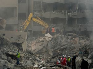 Supporting image for story: Air strikes in central Beirut ‘completely destroyed’ residential building