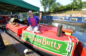 Helen Tidy of Aldridge selling Wild Side preserves on the Jam Butty.