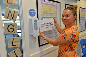 Krissi Carter of Burton Borough School. There will be hand gel stations outside every classroom