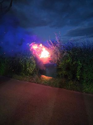 The scene of the blaze. Picture: Ellesmere Fire Station.