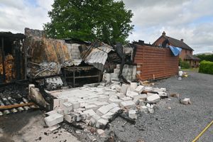 In just three hours the blaze destroyed the business near Much Wenlock