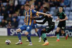 Rob Street of Shrewsbury Town and Lamar Bogarde of Bristol Rovers (AMA)