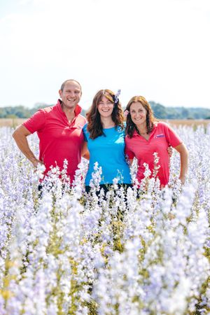 L-R Sid Heath (Shropshire Festivals), Ashley Evers-Swindell (Shropshire Petals), Beth Heath (Shropshire Festivals)