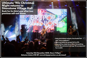 Ultimate ’90s Christmas Night returns to Shenstone Village Hall.