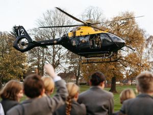 Supporting image for story: Parents drops in on her child's school in spectacular style 