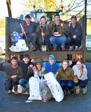 Bridgnorth Young Farmers Club members were on hand to dish out the muck during the charity 'Muck Lug' at Bridgnorth Livestock Market..