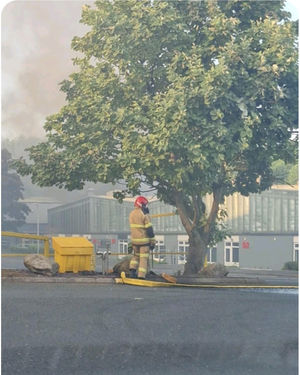 Firefighters spotted at the scene