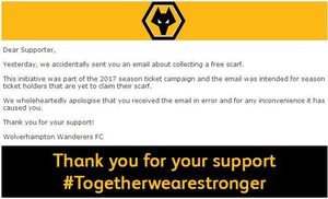 An apology was sent out a day later