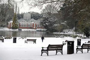 A snowy scene at West Park in Wolverhampton