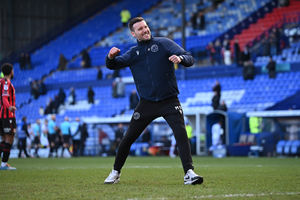 Mat Sadler celebrates after Walsall's 3-1 win at Tranmere.