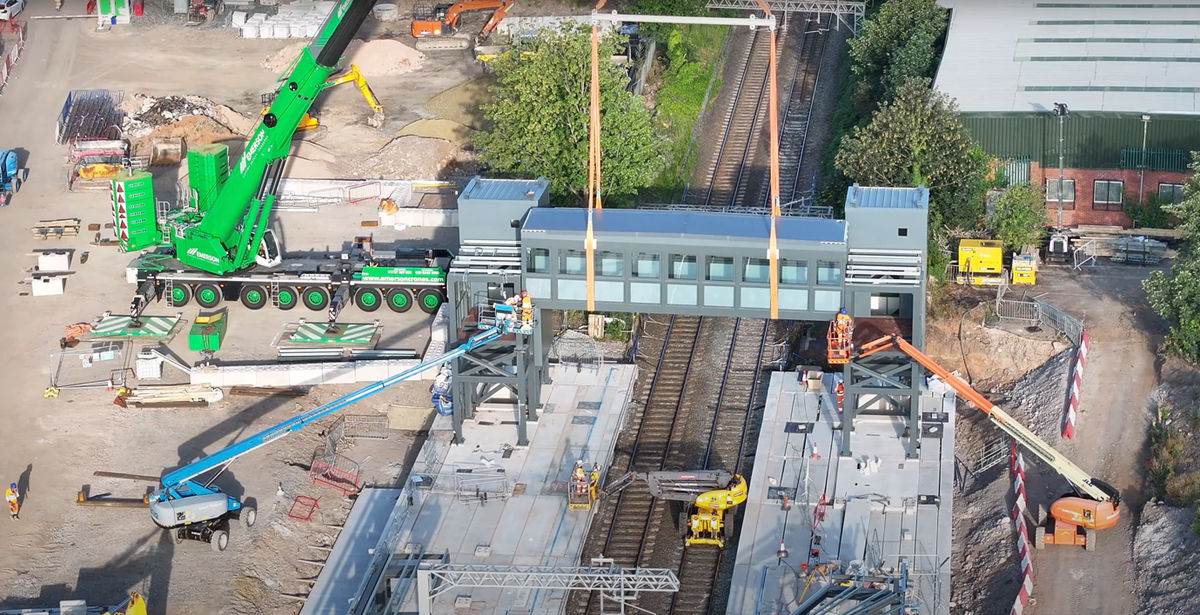 Watch as a new 77-tonne footbridge is installed at Willenhall Rail Station in a major milestone amid an update on the opening date