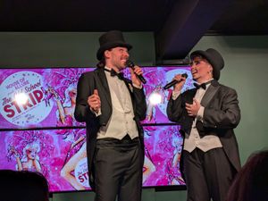 Locques LaRoux (left) performing a duet with 'partner in crime' Tristan Treble (right)