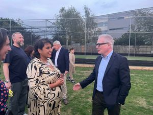 Richard Parker with Walsall Cricket Club volunteers.