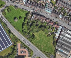 The land off Weston Lane, Tyseley in Birmingham. Taken from Google Maps