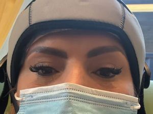 Liza Davies undergoing cancer treatment