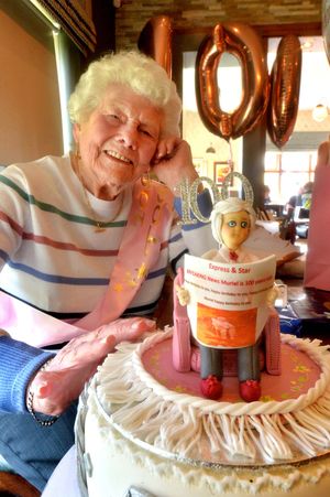 Muriel Rees celebrating her 100th birthday.