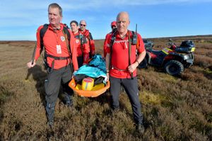 Stuart Tyrer and Dave Brown lead the way as the volunteers from West Mercia Search and Rescue carry out their training exercises on the Long Mynd at Church Stretton