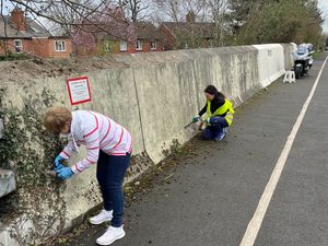 Supporting image for story: Shrewsbury’s ‘sign guy’ and residents clean up graffiti-blighted railway bridge - see before and after
