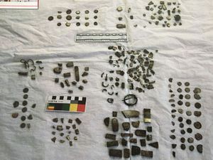 Some of the coins and silver pieces found in Wem