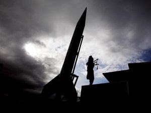 A space rocket at the International Astronautical Congress at the Scottish and Exhibition and Conference Centre