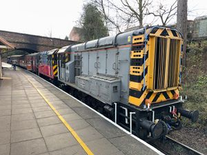 The Class 08 diesel locomotive at Telford Steam Railway's Gronk Winter Running Day event. Picture: Telford Steam Railway