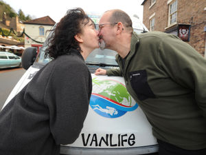 Supporting image for story: Watch: Shropshire adventurers set off to 'Tread the Globe' in campervan Trudy