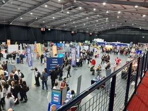 Exhibitors and visitors filled an arena at the massive Telford International Centre. Picture: LDRS