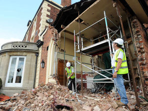 Supporting image for story: Repairs under way at Cannock pub following crash