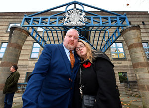 Damian and Lynette Corfield, parents of Ben, outside Wolverhampton Crown Court after the sentencing