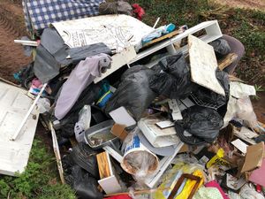 Supporting image for story: Rubbish dumped on country lane near Newport