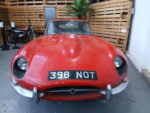 1963 Series 1, 3.8 Jaguar E-type on display at DMC Motorcycles, Dudley.