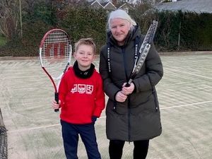 Supporting image for story: Tennis-loving Harrison celebrates new bionic arm