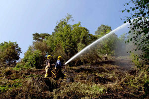 Firefighters spent nearly 48 hours tackling the huge blaze and bringing it under control.