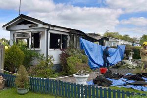The gutted caravan at St James' Park