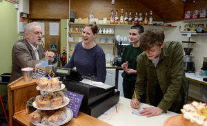 Mr Corbyn had coffee and cake at The Chemistry Café