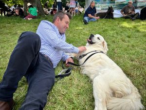 South Shropshire MP Stuart Anderson with his dog. 